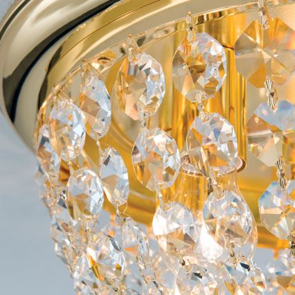 Kristall-Deckenleuchte PLAFOND 6xE27/40W/230V d 47 cm golden