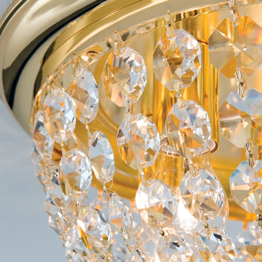 Kristall-Deckenleuchte PLAFOND 6xE27/40W/230V d 47 cm golden