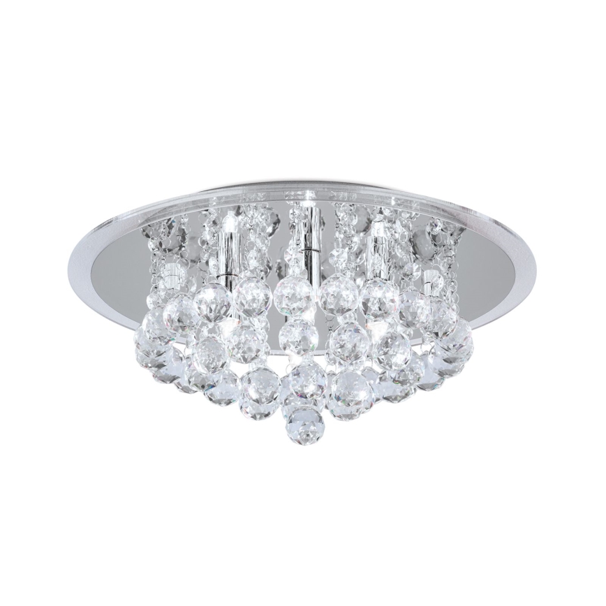 Kristall-Deckenleuchte GLORIA 4xG9/40W/230V d 38 cm klar/glänzendes Chrom