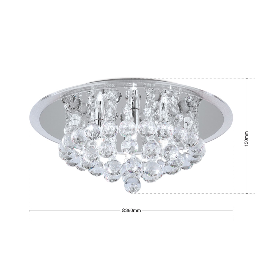 Kristall-Deckenleuchte GLORIA 4xG9/40W/230V d 38 cm klar/glänzendes Chrom