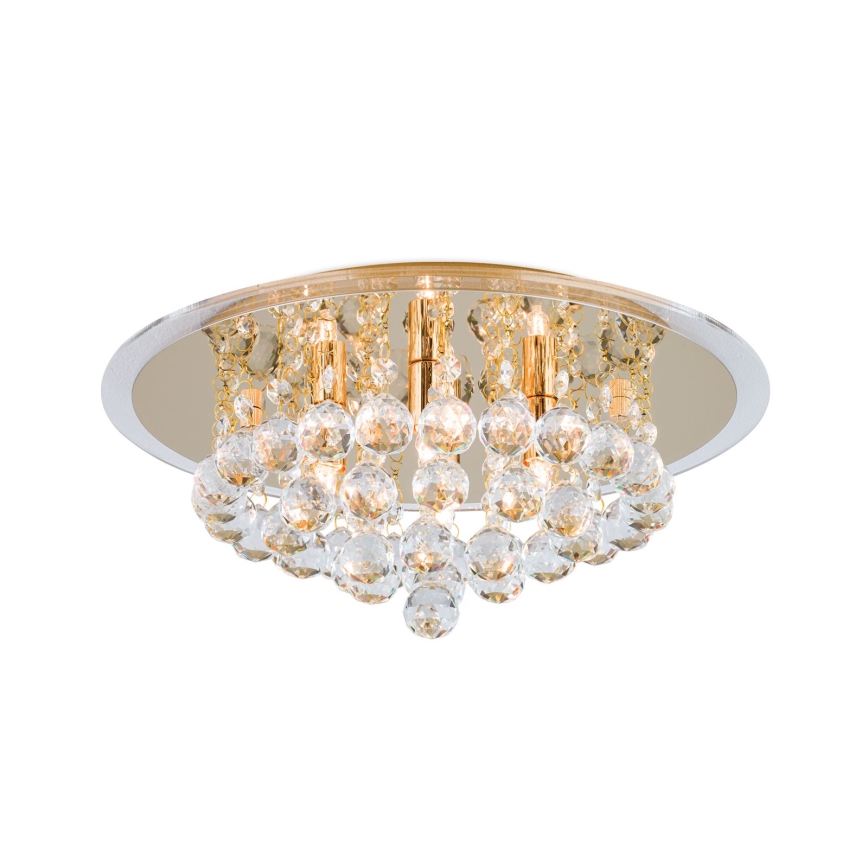Kristall-Deckenleuchte GLORIA 4xG9/40W/230V d 38 cm golden