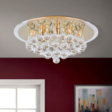 Kristall-Deckenleuchte GLORIA 4xG9/40W/230V d 38 cm golden