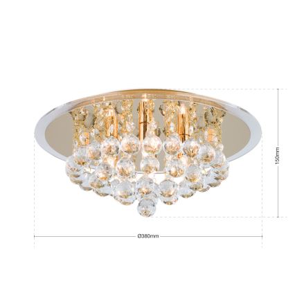 Kristall-Deckenleuchte GLORIA 4xG9/40W/230V d 38 cm golden