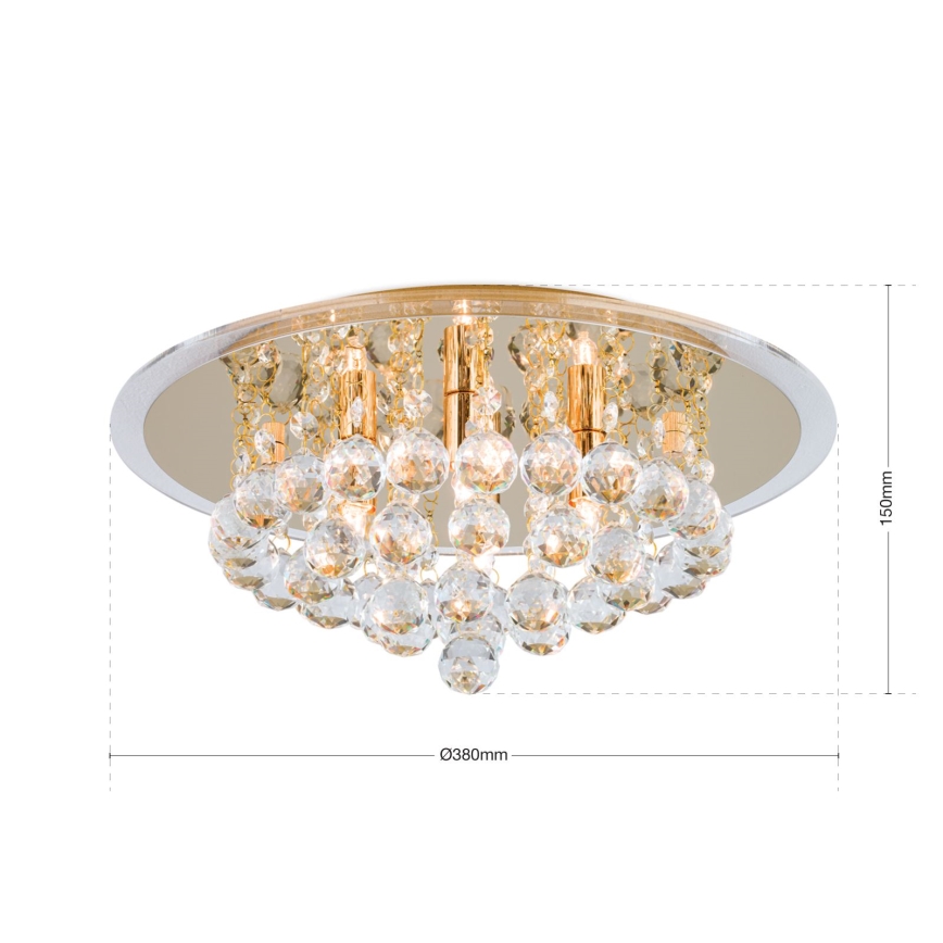 Kristall-Deckenleuchte GLORIA 4xG9/40W/230V d 38 cm golden