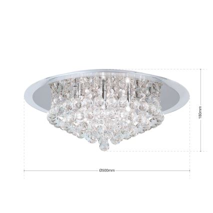 Kristall-Deckenleuchte GLORIA 6xG9/40W/230V d 50 cm klar/glänzendes Chrom
