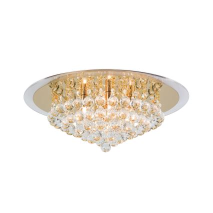 Kristall-Deckenleuchte GLORIA 6xG9/40W/230V d 50 cm golden