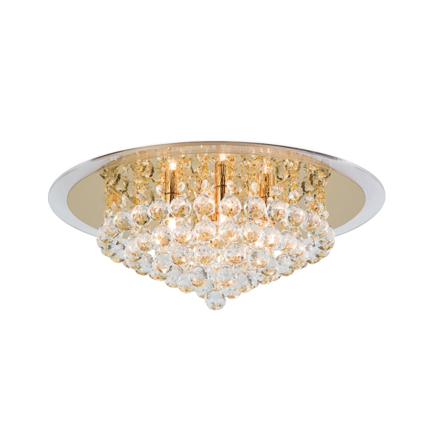 Kristall-Deckenleuchte GLORIA 6xG9/40W/230V d 50 cm golden