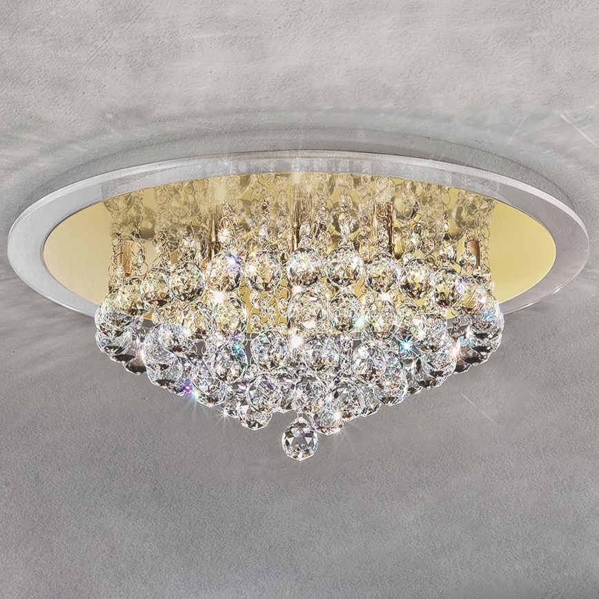 Kristall-Deckenleuchte GLORIA 6xG9/40W/230V d 50 cm golden