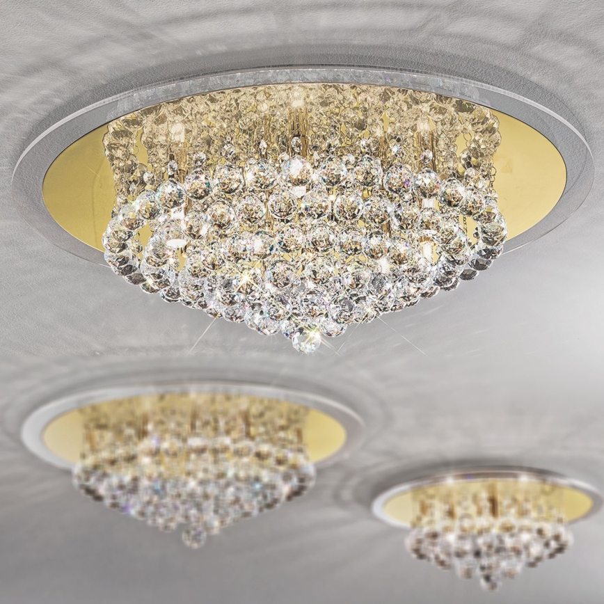 Kristall-Deckenkronleuchter GLORIA 9xG9/40W/230V d 62 cm golden