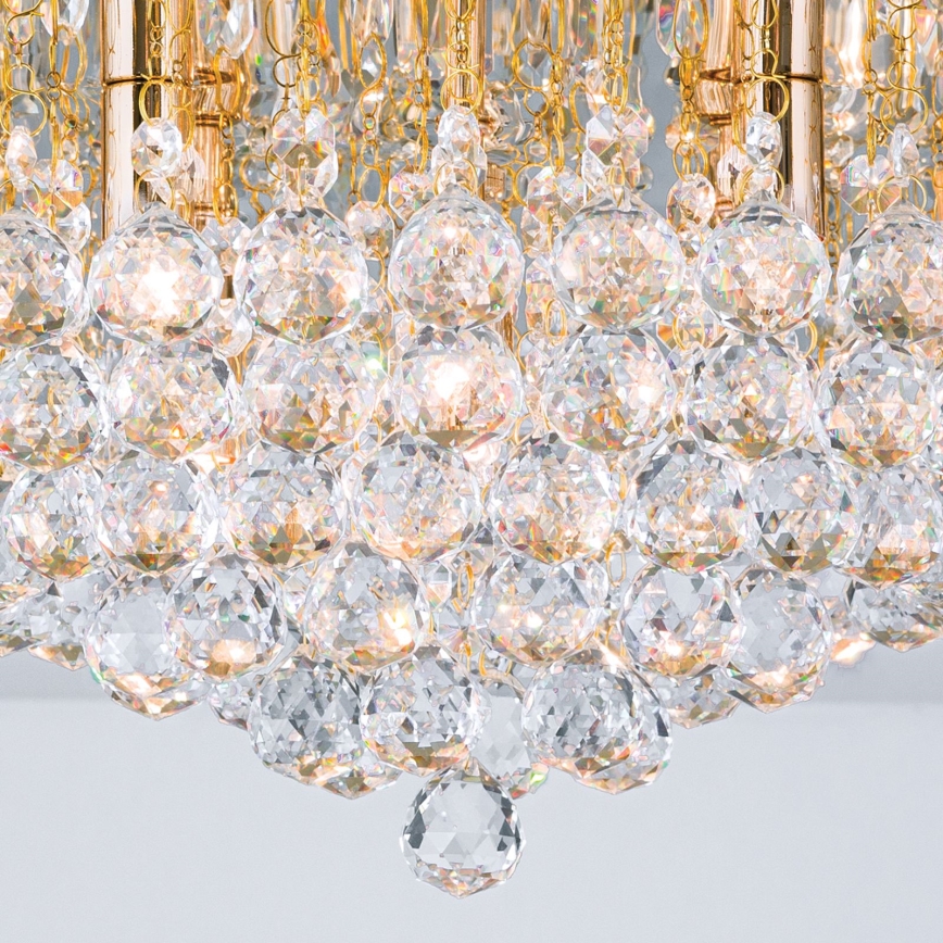 Kristall-Deckenkronleuchter GLORIA 9xG9/40W/230V d 62 cm golden