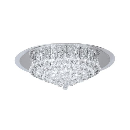 Kristall-Deckenleuchte GLORIA 9xG9/40W/230V d 62 cm klar/glänzendes Chrom