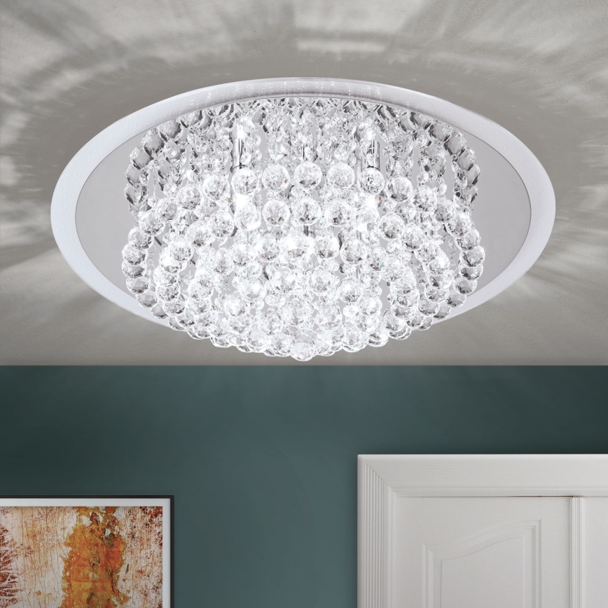 Kristall-Deckenleuchte GLORIA 9xG9/40W/230V d 62 cm klar/glänzendes Chrom