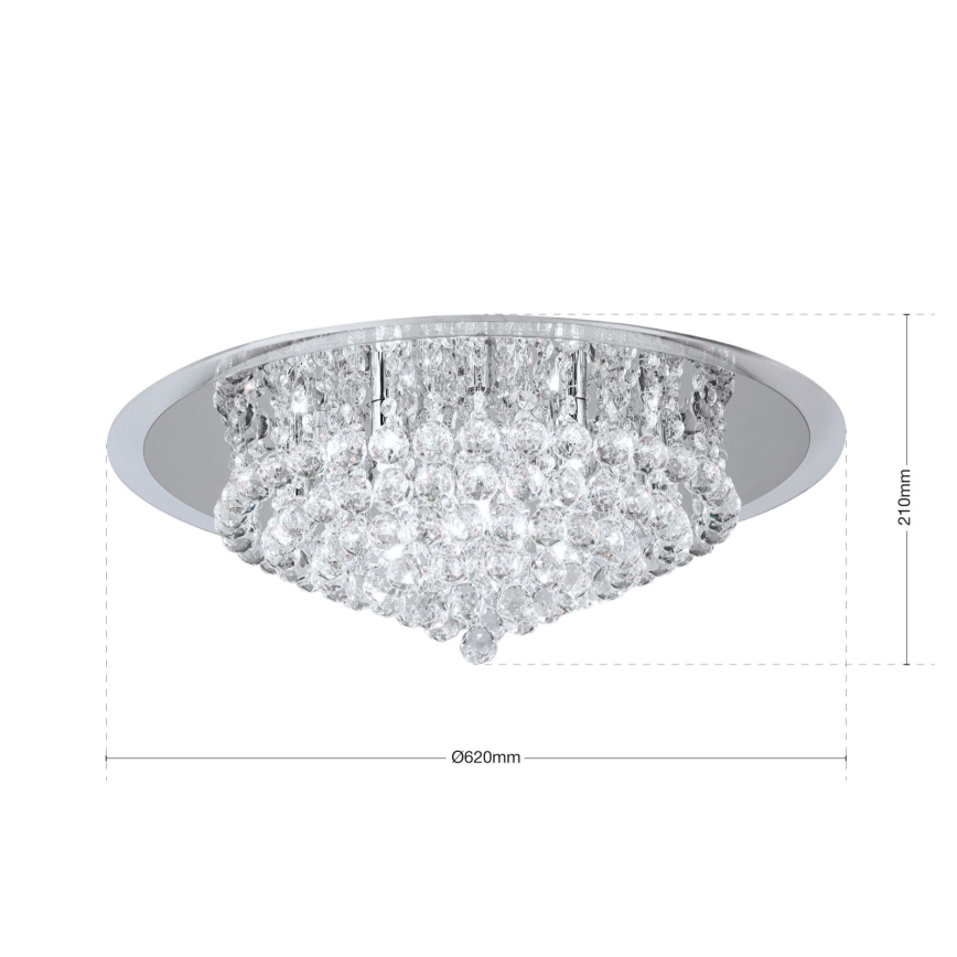 Kristall-Deckenleuchte GLORIA 9xG9/40W/230V d 62 cm klar/glänzendes Chrom