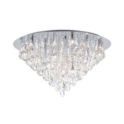 Kristall-Deckenkronleuchter CELESTE 12xG9/40W/230V d 75 cm glänzendes Chrom
