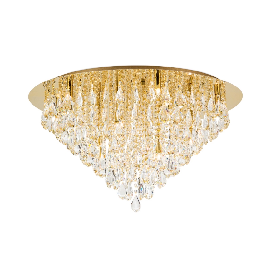 Kristall-Deckenkronleuchter CELESTE 12xG9/40W/230V d 75 cm golden