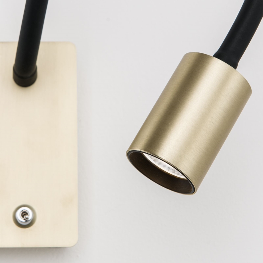 Flexible, kleine LED-Wandleuchte KURT LED/5W/230V golden