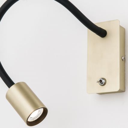 Flexible, kleine LED-Wandleuchte KURT LED/5W/230V golden