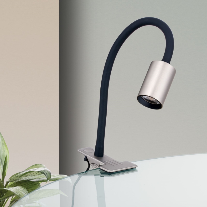 Flexible LED-Tischleuchte mit Klemme KURT LED/5W/230V silbern