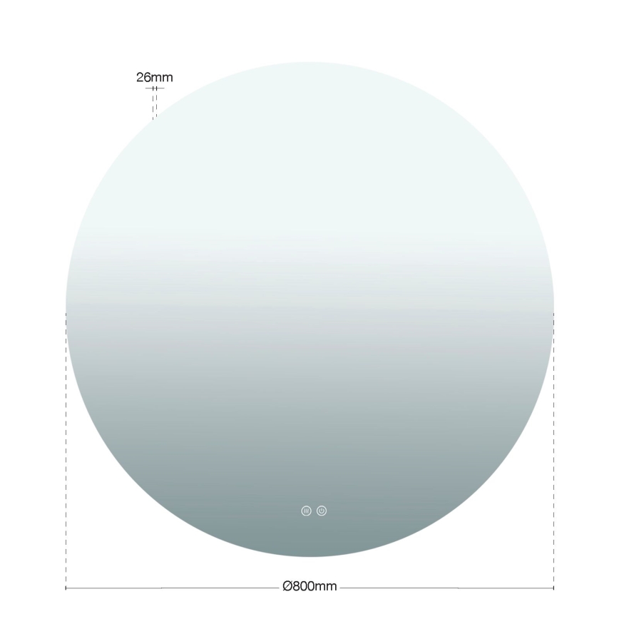 LED-beheizter Wandspiegel für das Badezimmer mit Hintergrundbeleuchtung FOCUS LED/27W/230V 3000/4200/6000K Ø 80 cm IP44