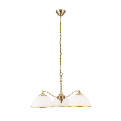 Hängeleuchte an Kette OLD LAMP 3xE27/40W/230V d 65 cm weiß/Messing