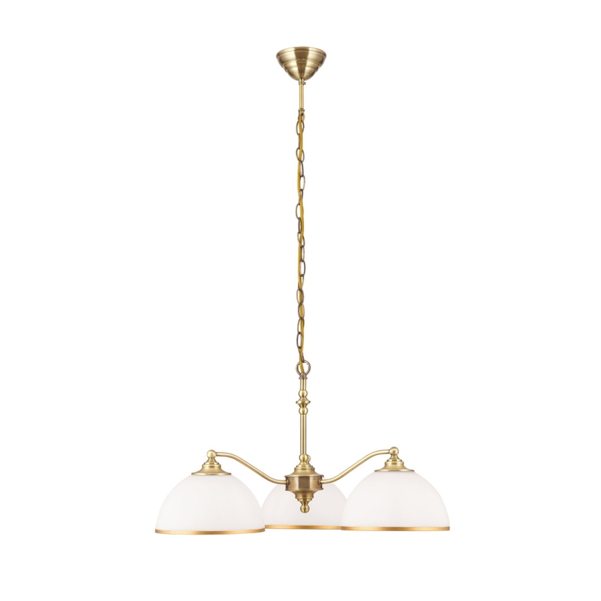 Hängeleuchte an Kette OLD LAMP 3xE27/40W/230V d 65 cm weiß/Messing