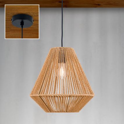Hängeleuchte JUNGLE 1xE27/40W/230V d 31 cm Hanf