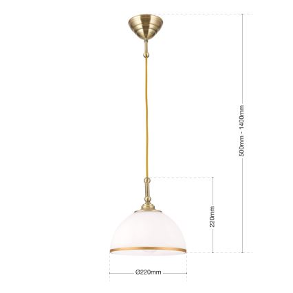 Hängeleuchte OLD LAMP 1xE27/40W/230V weiß/Messing