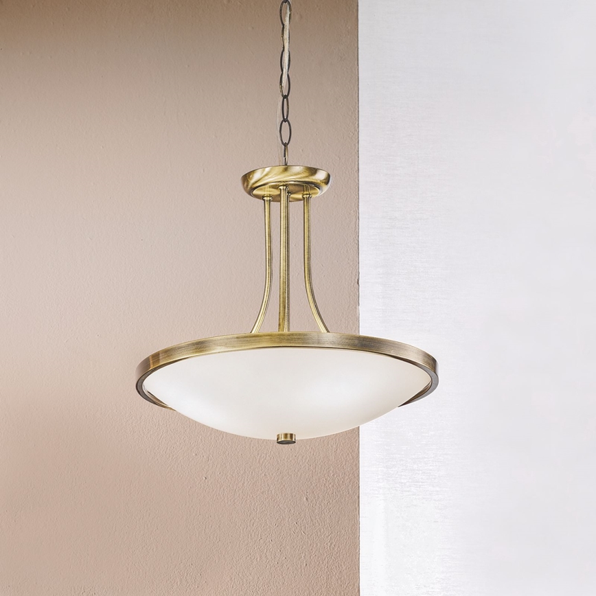 Hängeleuchte an Kette AIDA 3xE27/60W/230V d 39,5 cm Messing