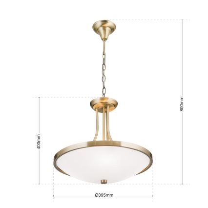 Hängeleuchte an Kette AIDA 3xE27/60W/230V d 39,5 cm Messing