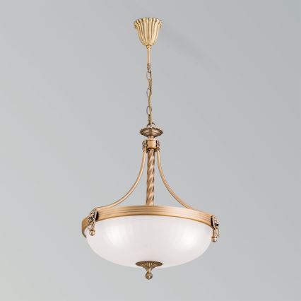 Hängeleuchte an Kette ROCCA 3xE27/60W/230V d 42 cm bronzen/weiß