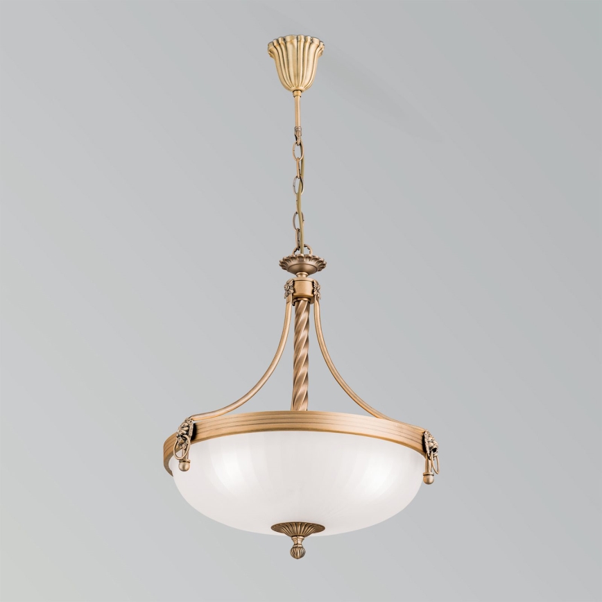 Hängeleuchte an Kette ROCCA 3xE27/60W/230V d 42 cm bronzen/weiß