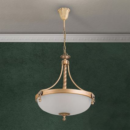 Hängeleuchte an Kette ROCCA 3xE27/60W/230V d 42 cm bronzen/weiß