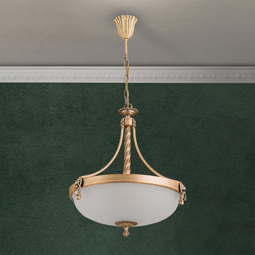 Hängeleuchte an Kette ROCCA 3xE27/60W/230V d 42 cm bronzen/weiß