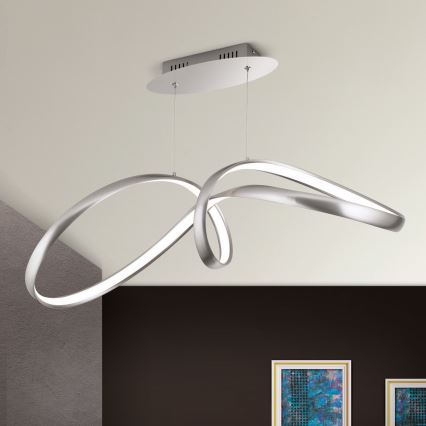 Dimmbare LED-Hängeleuchte CIRCUS LED/36W/230V silbern