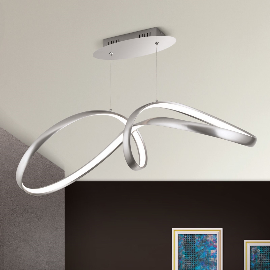 Dimmbare LED-Hängeleuchte CIRCUS LED/36W/230V silbern