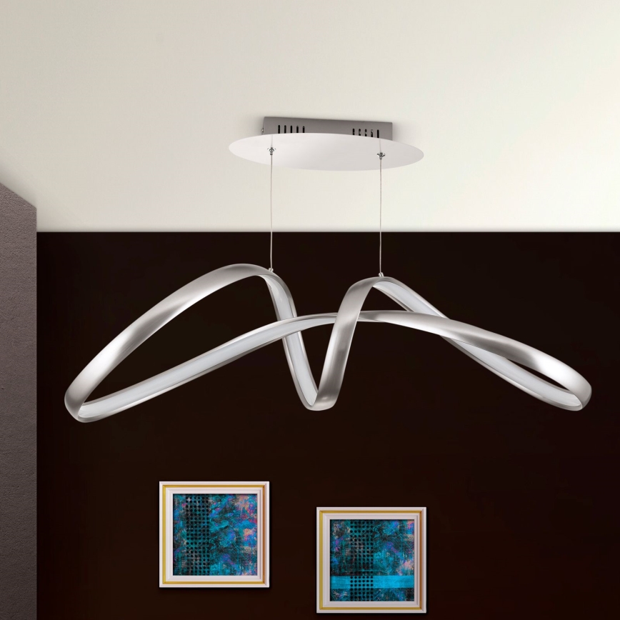 Dimmbare LED-Hängeleuchte CIRCUS LED/36W/230V silbern