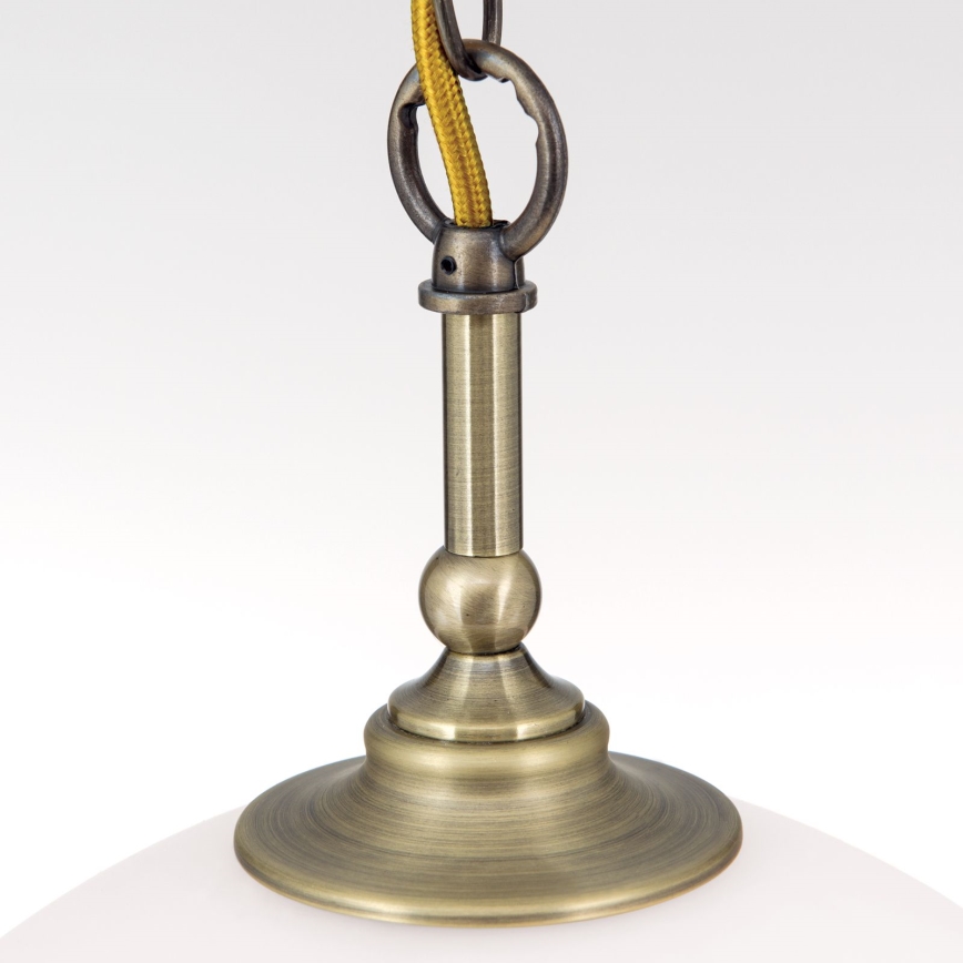 Hängeleuchte an Kette OLD LAMP 1xE27/40W/230V d 30 cm weiß/Messing