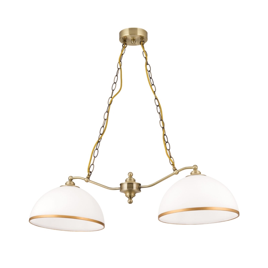 Hängeleuchte an Kette OLD LAMP 2xE27/40W/230V weiß/Messing