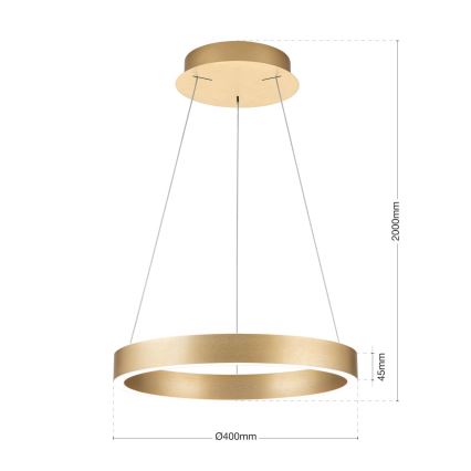 Orion - Dimmbare LED-Pendelleuchte an Kabel KOLK LED/40W/230V 2700/3000/4000K Ø 40 cm goldfarben