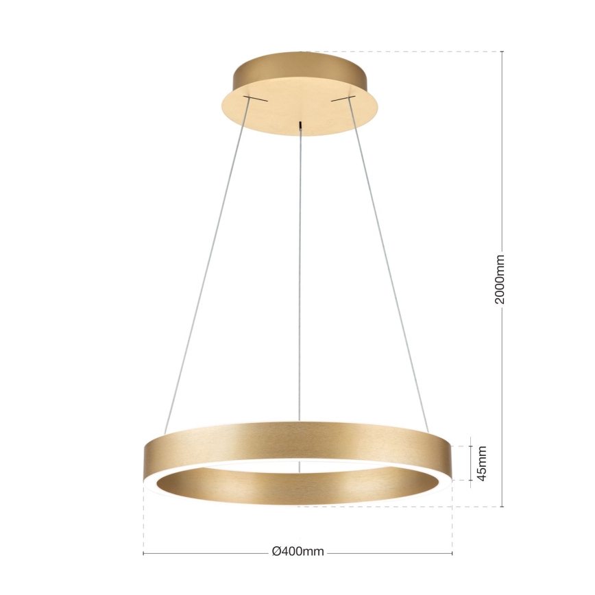 Orion - Dimmbare LED-Pendelleuchte an Kabel KOLK LED/40W/230V 2700/3000/4000K Ø 40 cm goldfarben