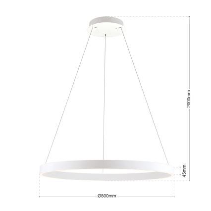 dimmbare LED-Pendelleuchte an Kabel KOLK LED/80W/230V 2700/3000/4000K Ø 80 cm weiß