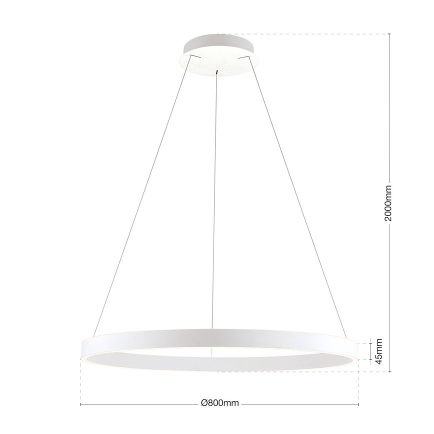 dimmbare LED-Pendelleuchte an Kabel KOLK LED/80W/230V 2700/3000/4000K Ø 80 cm weiß