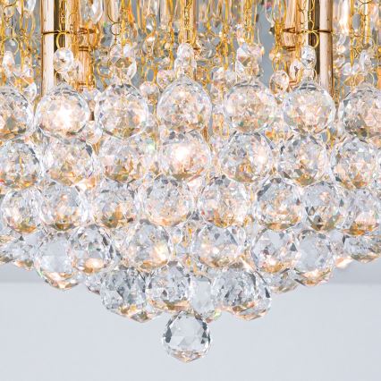 Kristall-Deckenkronleuchter GLORIA 9xG9/40W/230V d 62 cm golden