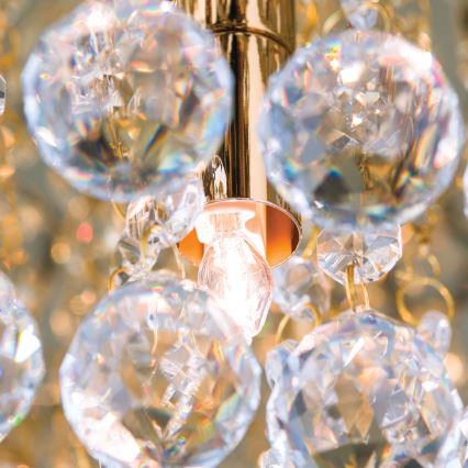 Kristall-Deckenkronleuchter GLORIA 9xG9/40W/230V d 62 cm golden