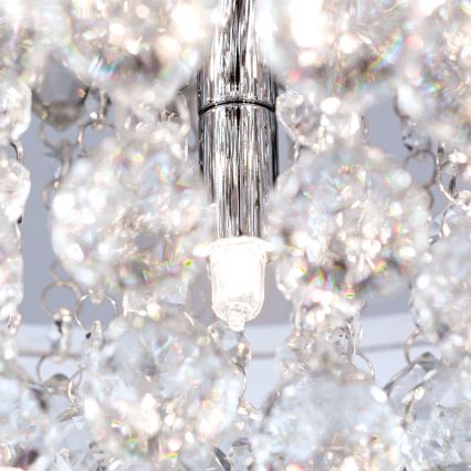 Kristall-Deckenleuchte GLORIA 4xG9/40W/230V d 38 cm klar/glänzendes Chrom