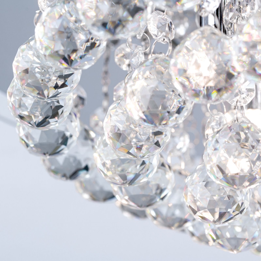 Kristall-Deckenleuchte GLORIA 4xG9/40W/230V d 38 cm klar/glänzendes Chrom
