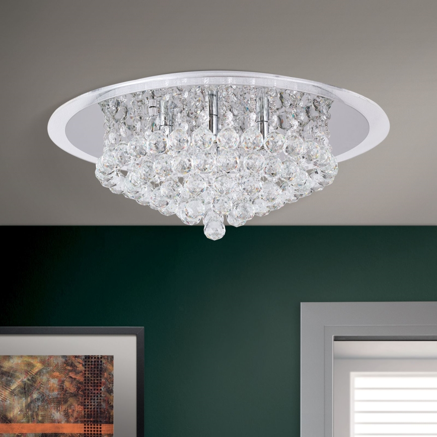 Kristall-Deckenleuchte GLORIA 6xG9/40W/230V d 50 cm klar/glänzendes Chrom