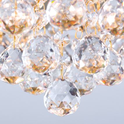 Kristall-Deckenleuchte GLORIA 6xG9/40W/230V d 50 cm golden