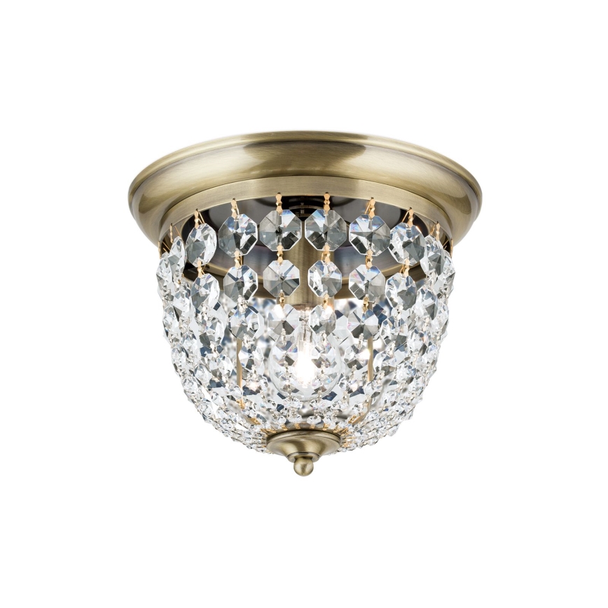 Kristall-Deckenleuchte PLAFOND 1xE27/40W/230V d 26 cm bronzen