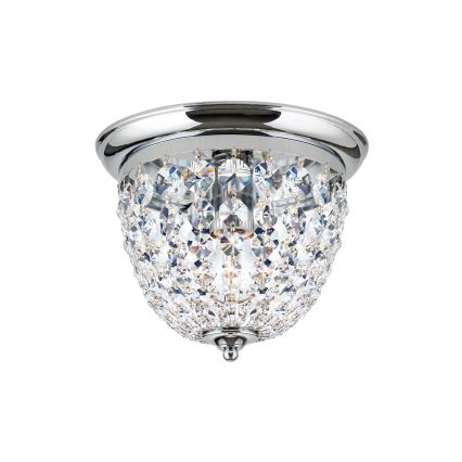 Kristall-Deckenleuchte PLAFOND 1xE27/40W/230V d 26 cm glänzendes Chrom